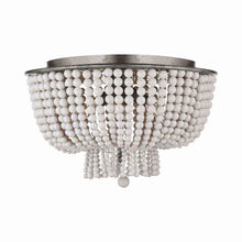 Load image into Gallery viewer, Jacqueline Flush Mount Ceiling Light in Burnished Silver Leaf/White Acrylic.