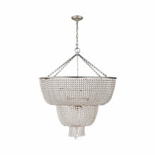 Load image into Gallery viewer, Jacqueline Two-Tier Chandelier in Burnished Silver Leaf/Clear Glass.