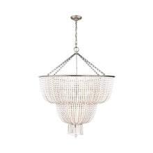 Load image into Gallery viewer, Jacqueline Two-Tier Chandelier in Burnished Silver Leaf/White Acrylic.