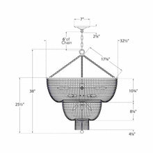 Load image into Gallery viewer, Jacqueline Two-Tier Chandelier - line drawing.