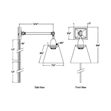 Load image into Gallery viewer, Jane Library Wall Light - line drawing.
