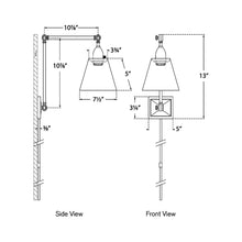 Load image into Gallery viewer, Jane Library Wall Light - line drawing.