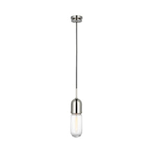 Load image into Gallery viewer, Junio LED Mini Pendant Light in Polished Nickel/Clear Glass.