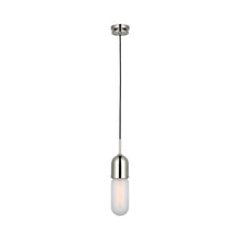 Load image into Gallery viewer, Junio LED Mini Pendant Light in Polished Nickel/Frosted Glass.