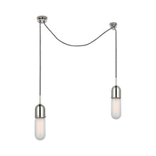 Load image into Gallery viewer, Junio LED Multi Light Pendant Light in Polished Nickel/Frosted Glass (2-Light).