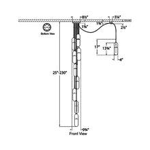 Load image into Gallery viewer, Junio LED Multi Light Pendant Light - line drawing.