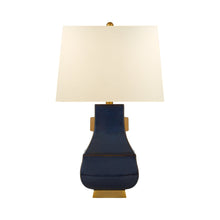Load image into Gallery viewer, Kang Jug Table Lamp in Mixed Blue Brown with Burnt Gold.