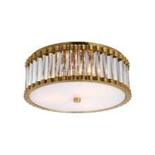 Load image into Gallery viewer, Kean LED Flush Mount Ceiling Light in Hand-Rubbed Antique Brass (14.25-Inch).