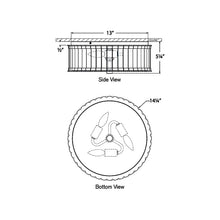 Load image into Gallery viewer, Kean LED Flush Mount Ceiling Light - line drawing.