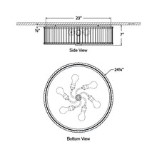 Load image into Gallery viewer, Kean LED Flush Mount Ceiling Light - line drawing.