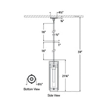 Load image into Gallery viewer, Kears Outdoor LED Pendant Light - line drawing.