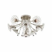 Load image into Gallery viewer, Keaton Bouquet Flush Mount Ceiling Light in Burnished Silver Leaf.
