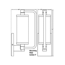 Load image into Gallery viewer, Keeley Pivoting Wall Light - line drawing.