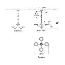 Load image into Gallery viewer, Keira LED Chandelier - line drawing.