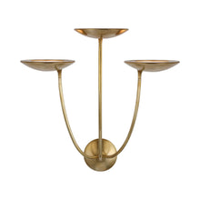 Load image into Gallery viewer, Keira LED Triple Wall Light in Hand-Rubbed Antique Brass.