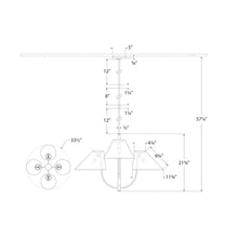 Load image into Gallery viewer, Kinsley LED Chandelier - line drawing.