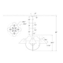 Load image into Gallery viewer, Kinsley LED Chandelier - line drawing.