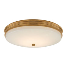 Load image into Gallery viewer, Launceton Round LED Flush Mount Ceiling Light in Antique-Burnished Brass (Medium).