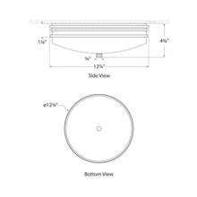Load image into Gallery viewer, Launceton Round LED Flush Mount Ceiling Light - line drawing.