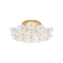 Load image into Gallery viewer, Leighton Flush Mount Ceiling Light in Soft Brass/Cream (Medium).