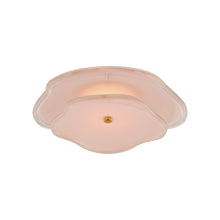 Load image into Gallery viewer, Leighton Layered LED Flush Mount Ceiling Light in Soft Brass/Blush.