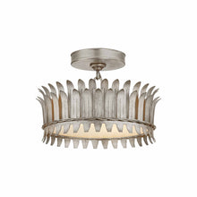 Load image into Gallery viewer, Leslie LED Semi Flush Mount Ceiling Light in Burnished Silver Leaf (Small).