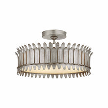 Load image into Gallery viewer, Leslie LED Semi Flush Mount Ceiling Light in Burnished Silver Leaf (Medium).