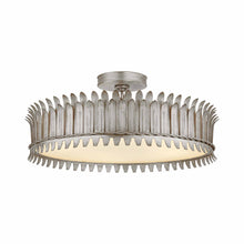 Load image into Gallery viewer, Leslie LED Semi Flush Mount Ceiling Light in Burnished Silver Leaf (Large).