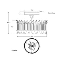 Load image into Gallery viewer, Leslie LED Semi Flush Mount Ceiling Light - line drawing.