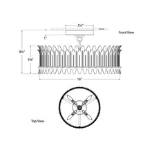 Load image into Gallery viewer, Leslie LED Semi Flush Mount Ceiling Light - line drawing.