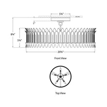 Load image into Gallery viewer, Leslie LED Semi Flush Mount Ceiling Light - line drawing.
