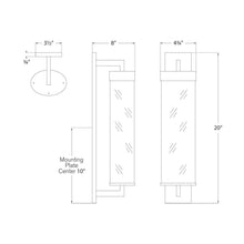 Load image into Gallery viewer, Liaison Bracketed Wall Light - line drawing.