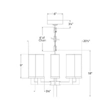 Load image into Gallery viewer, Liaison Chandelier - line drawing.