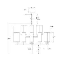 Load image into Gallery viewer, Liaison Chandelier - line drawing.