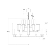 Load image into Gallery viewer, Liaison Chandelier - line drawing.