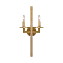 Load image into Gallery viewer, Liaison Double Wall Light in Antique-Burnished Brass/No Option.