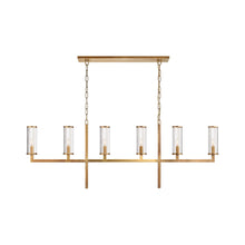 Load image into Gallery viewer, Liaison Linear Pendant Light in Antique-Burnished Brass/Clear.