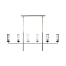 Load image into Gallery viewer, Liaison Linear Pendant Light in Polished Nickel/Clear.