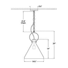 Load image into Gallery viewer, Limoges Pendant Light - line drawing.