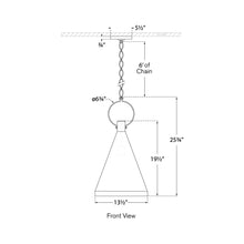 Load image into Gallery viewer, Limoges Pendant Light - line drawing.