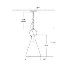 Load image into Gallery viewer, Limoges Pendant Light - line drawing.