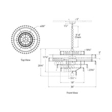 Load image into Gallery viewer, Liscia Chandelier - line drawing.
