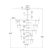 Load image into Gallery viewer, Loire Cascading Chandelier - line drawing.