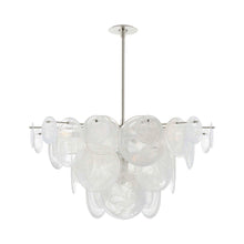 Load image into Gallery viewer, Loire Chandelier in Polished Nickel/White (Large).