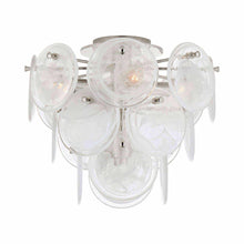 Load image into Gallery viewer, Loire Flush Mount Ceiling Light in Polished Nickel/White (Medium).