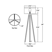 Load image into Gallery viewer, Longhill Tripod LED Floor Lamp - line drawing.