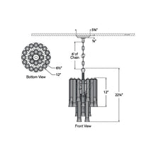 Load image into Gallery viewer, Lorelei LED Chandelier - line drawing.