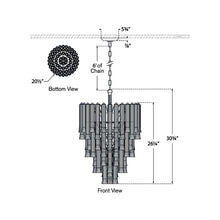 Load image into Gallery viewer, Lorelei LED Chandelier - line drawing.