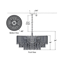 Load image into Gallery viewer, Lorelei LED Chandelier - line drawing.