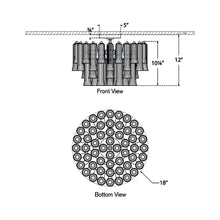 Load image into Gallery viewer, Lorelei LED Semi Flush Mount Ceiling Light - line drawing.